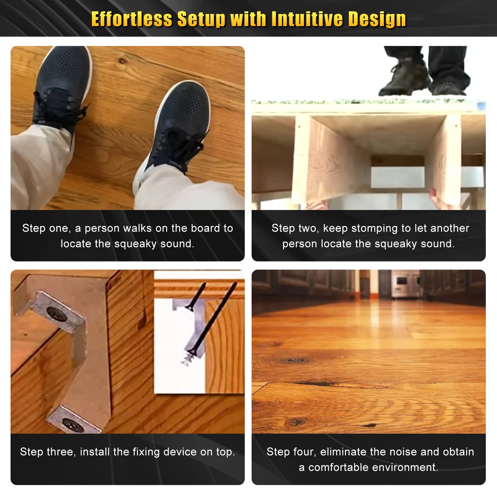 CNQLIS Squeaky Wood Relief Floor Repair Kit Can be Safely Used on Any 5/8 inc