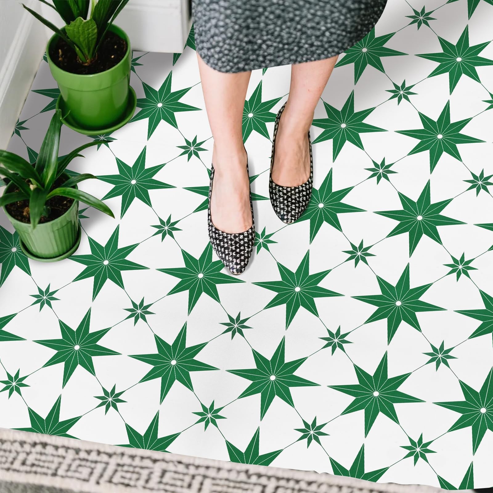20Pcs Peel and Stick Floor Tiles, 11.8″ x 11.8″ Vinyl Flooring Waterproof Non…