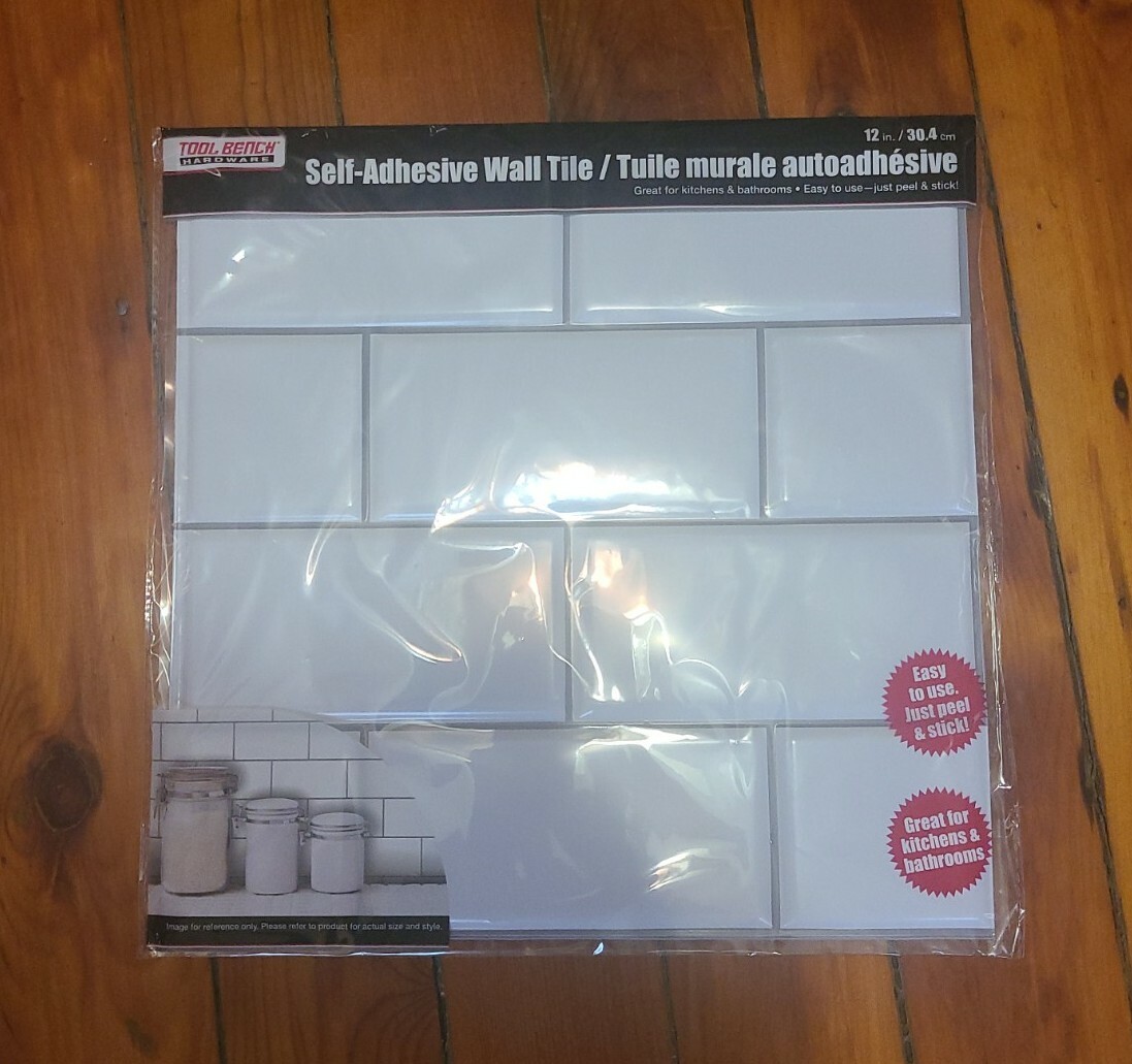 NEW 3D Peel Stick Wall White SUBWAY Tile Backsplash Lightweight 12 in /30.4 CM