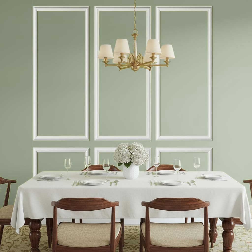 Peel and Stick Wainscoting Kit – 6 Frame Wall Molding Panels for Easy Decor