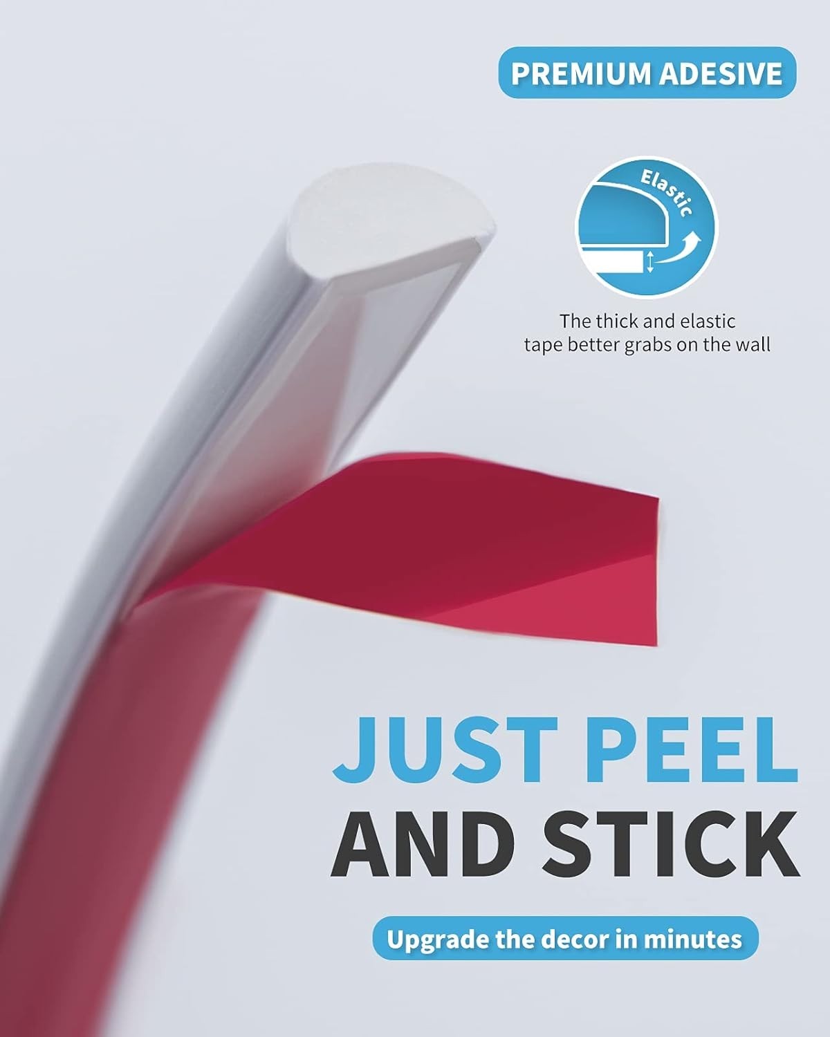 Peel and Stick Trim for Backsplash Tile – White
