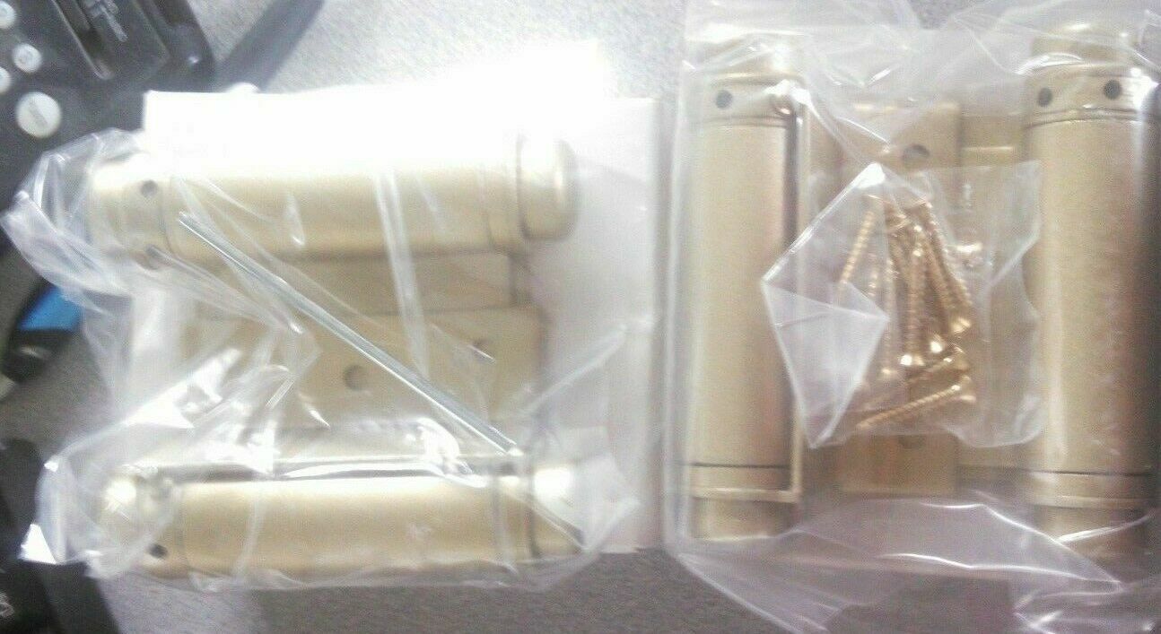1 PAIR EQUAL TO BOMMER 3029-3 3″ SPRAYED BRASS DOUBLE ACTING SPRING HINGE