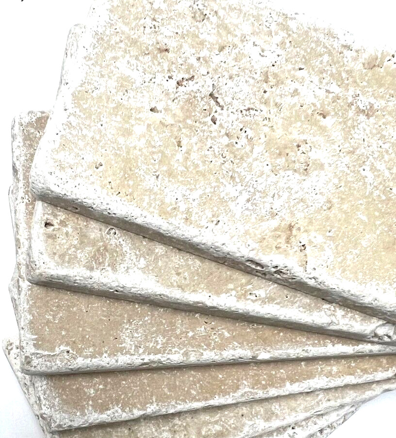 Ivory Medium 3×6 Tumbled Travertine Tile Floor Kitchen Backsplash (1 PIECE)