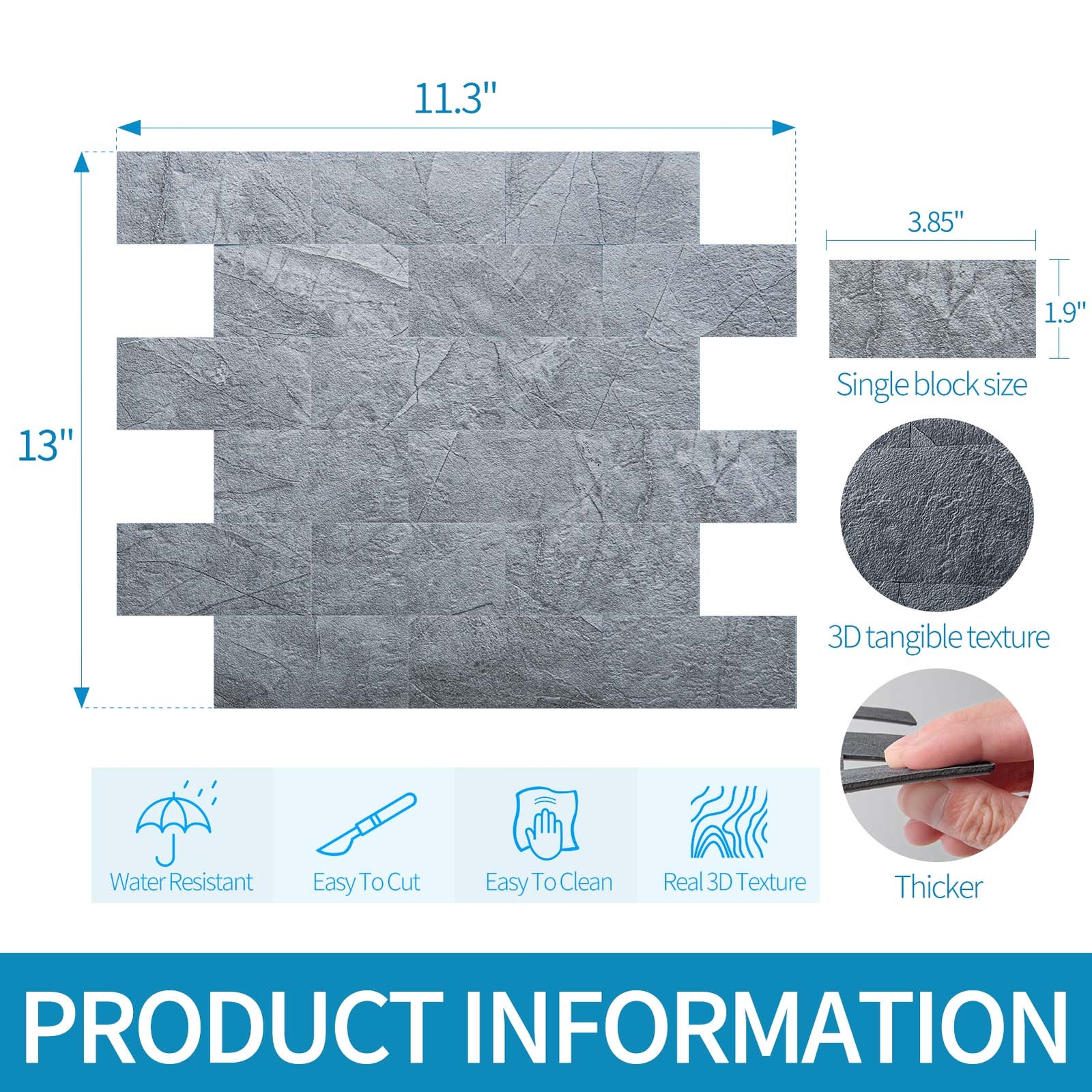 Art3d 10-Pack Peel and Stick Backsplash Wall Tile for Kitchen Bathroom Fireplace