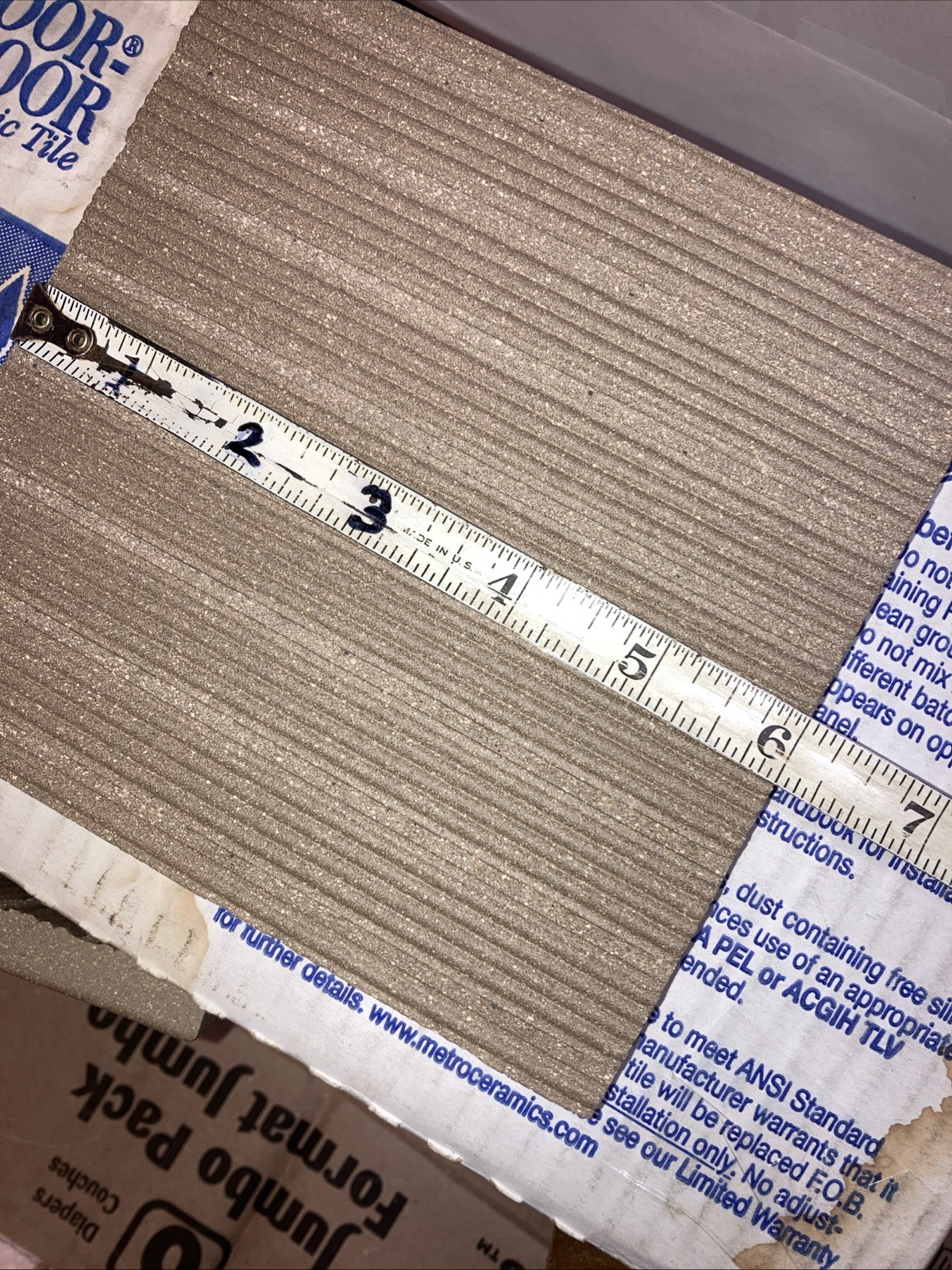 Metropolitan Ceramics USA MT107 6×6 Quarry Tile Ribbed Anti-Slip Full Box 28
