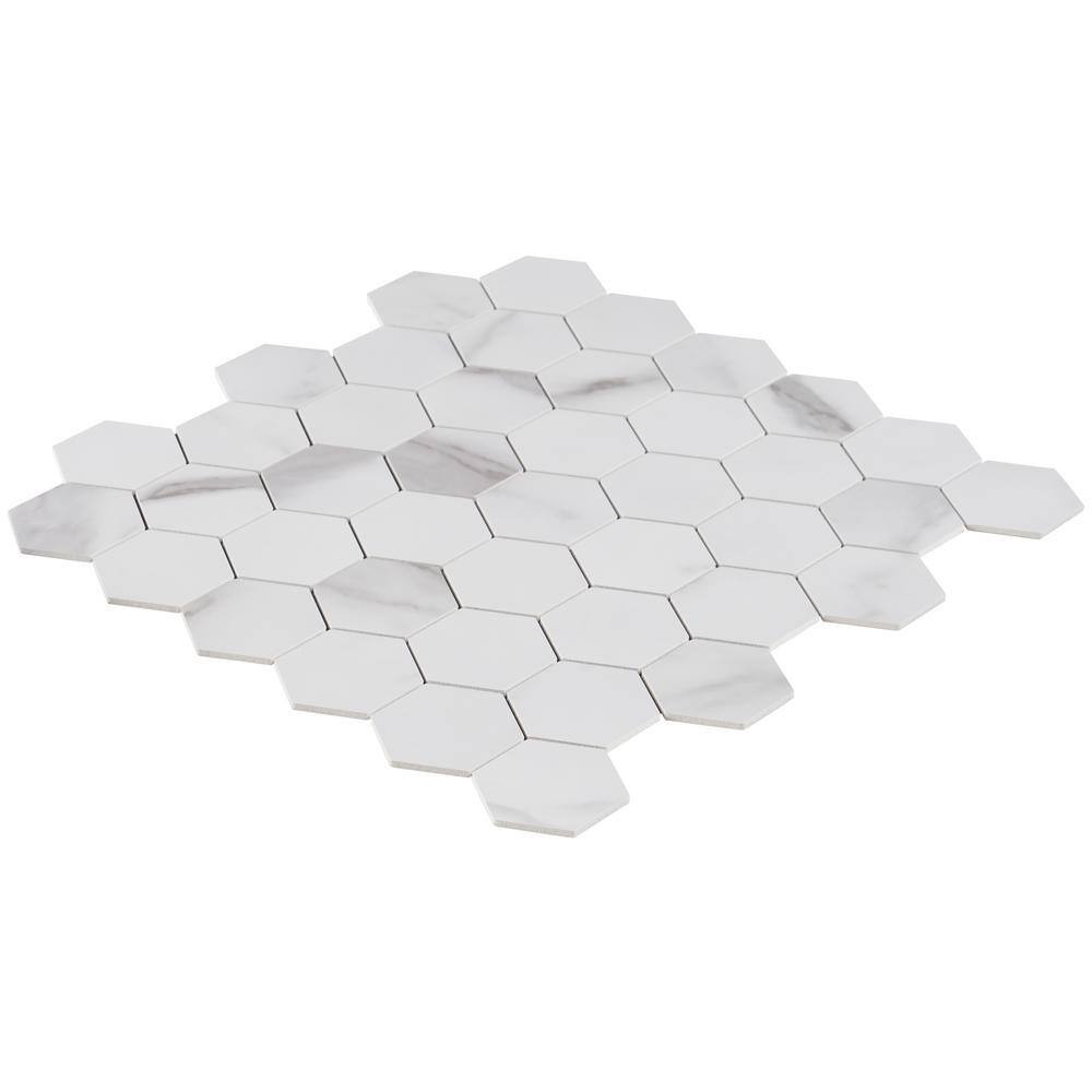 Luxe Core Hex Calacatta 11.61 In. X 11.81 In. SPC Peel and Stick Tile (0.95 Sq.