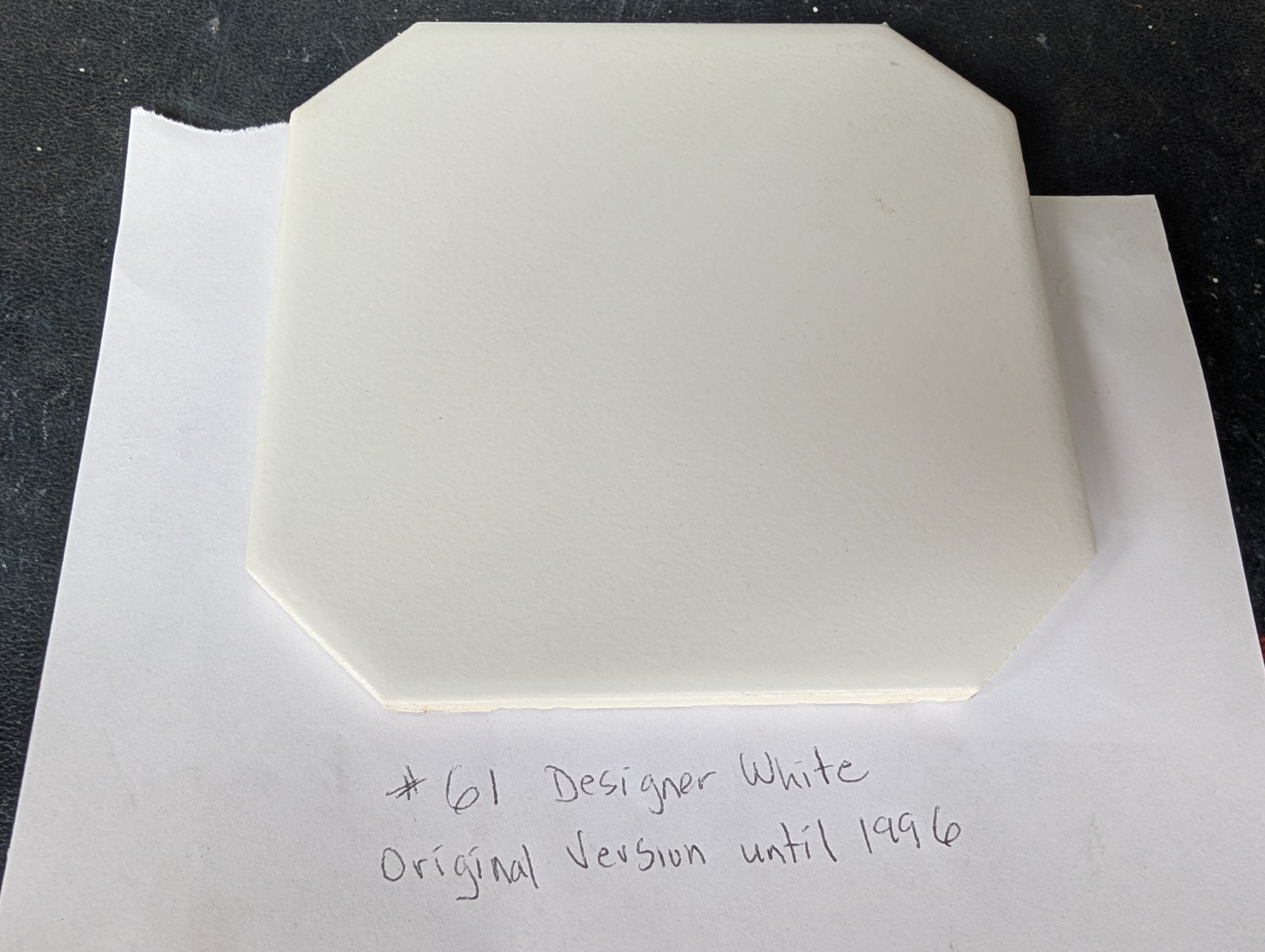 2 pc American Olean Vintage Ceramic Tile 6″ Designer White Octagon #61 Original