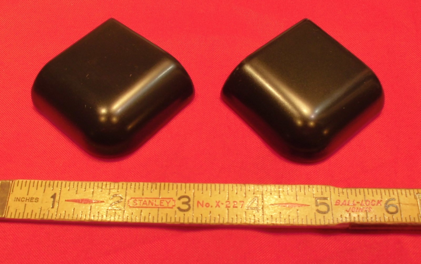 2 pcs. *Matte Black* Ceramic Bullnose…outside corner trim tile…2″ X 2″ Mudd