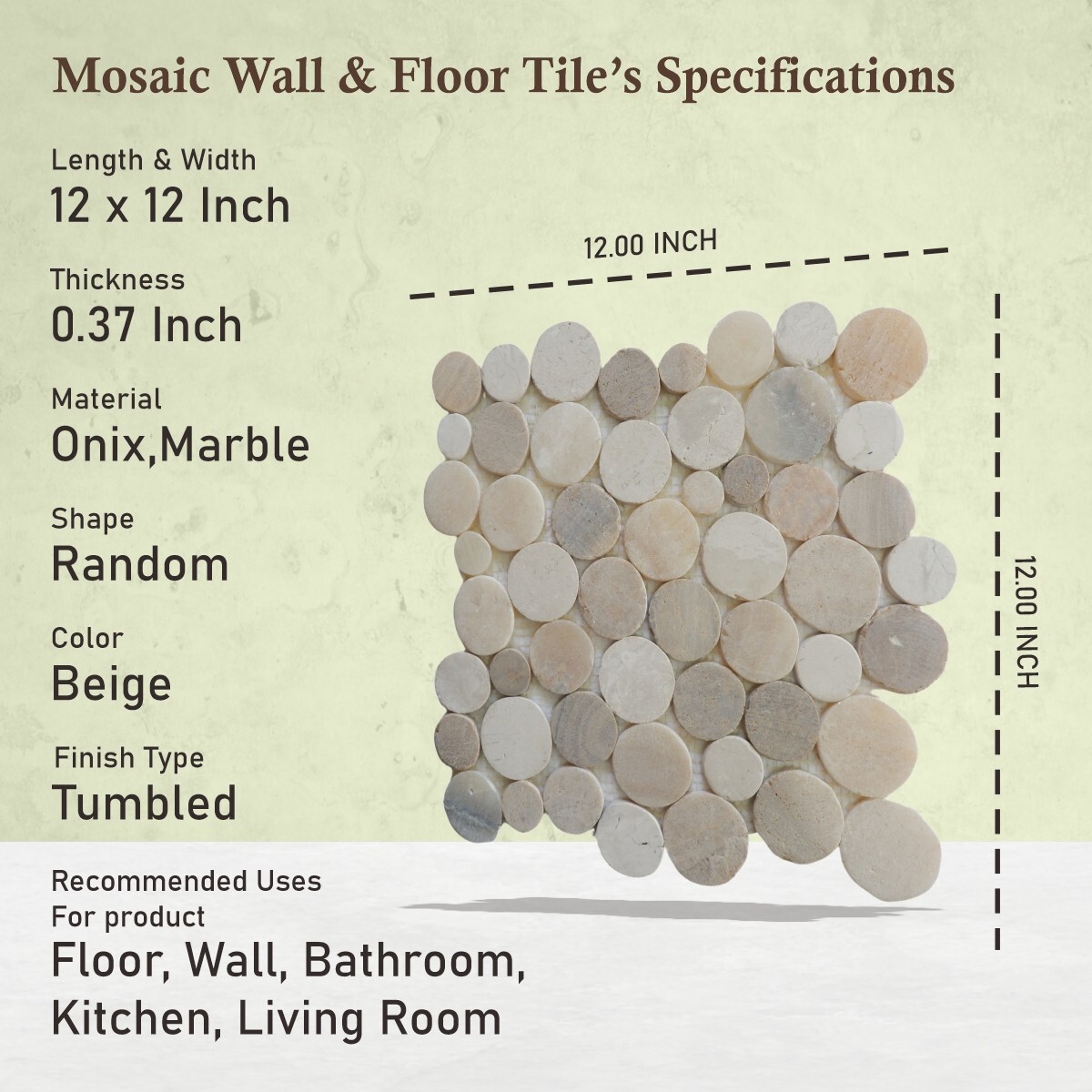 Sunset Round Mosaic Wall & Floor Tile ($12.6/SqFt)