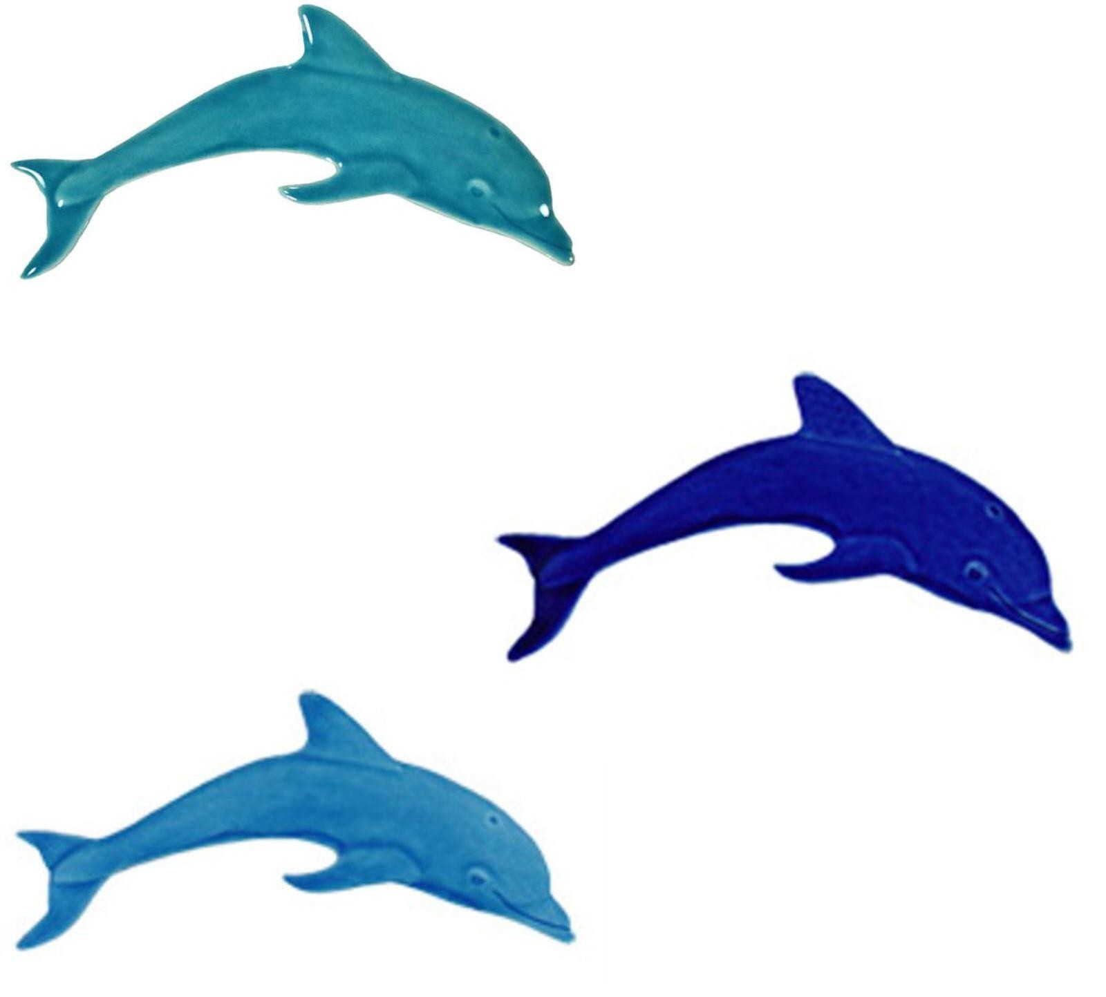 Ceramic 6″ Dolphin Accents For Wall or Pool – Made in the USA *FREE SHIPPING*