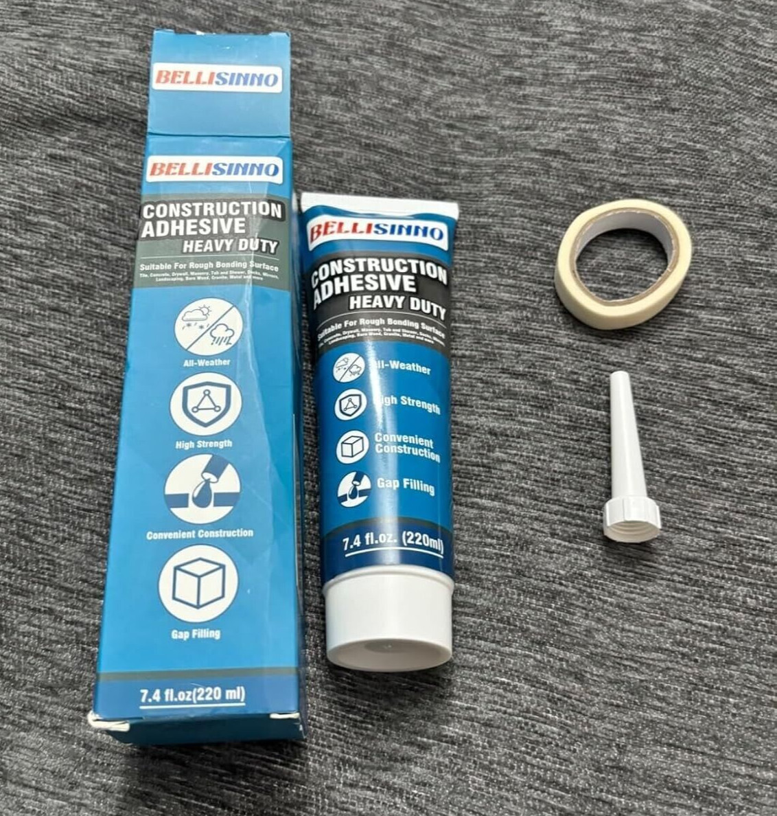 Construction Adhesive Heavy Duty, Cement Glue for Concrete, Tile, Cement, Floor