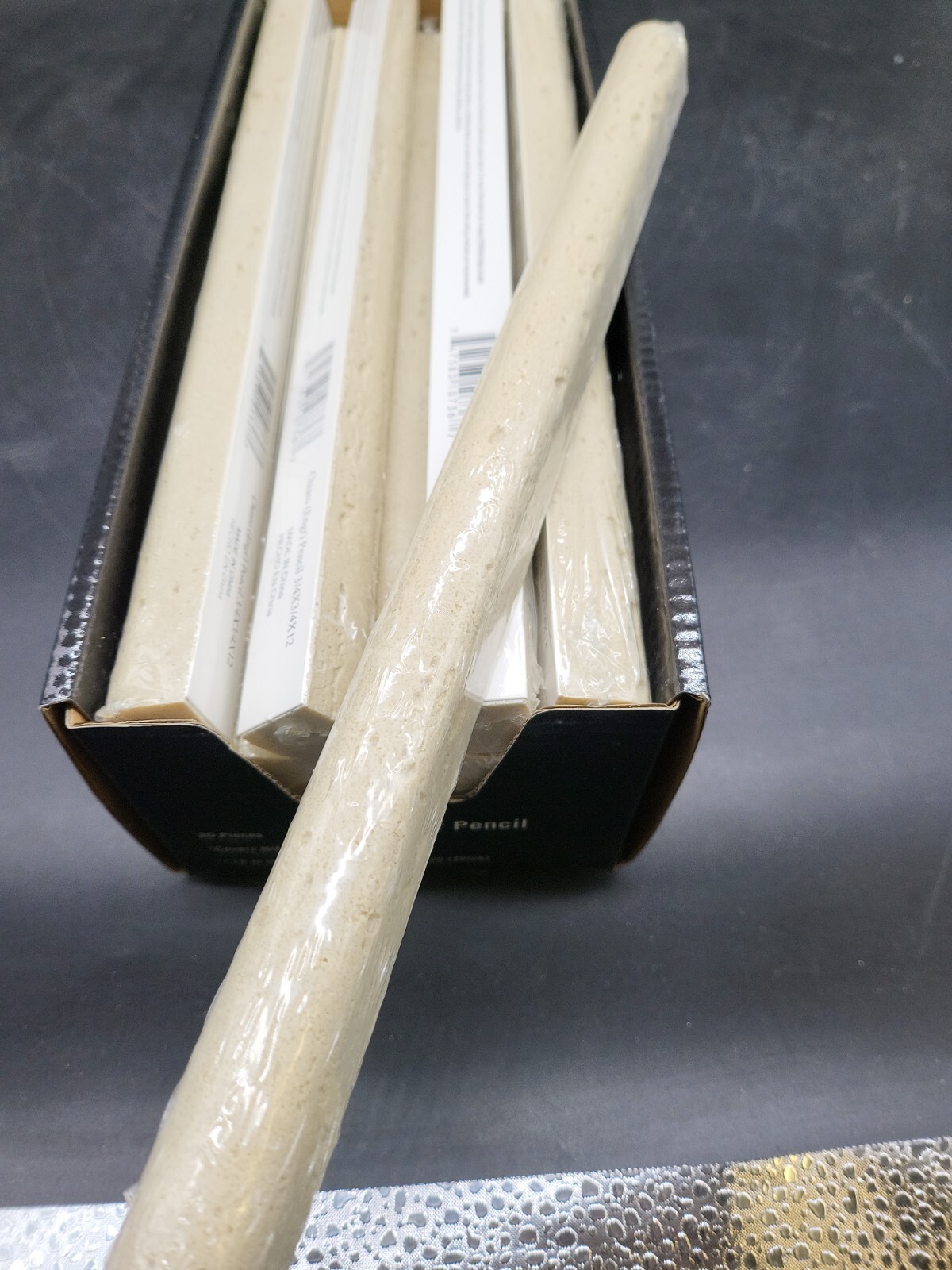 Chairo Pencil Molding 0.75 in. x 12 in. Honed Engineered Stone Marble Wall Tile
