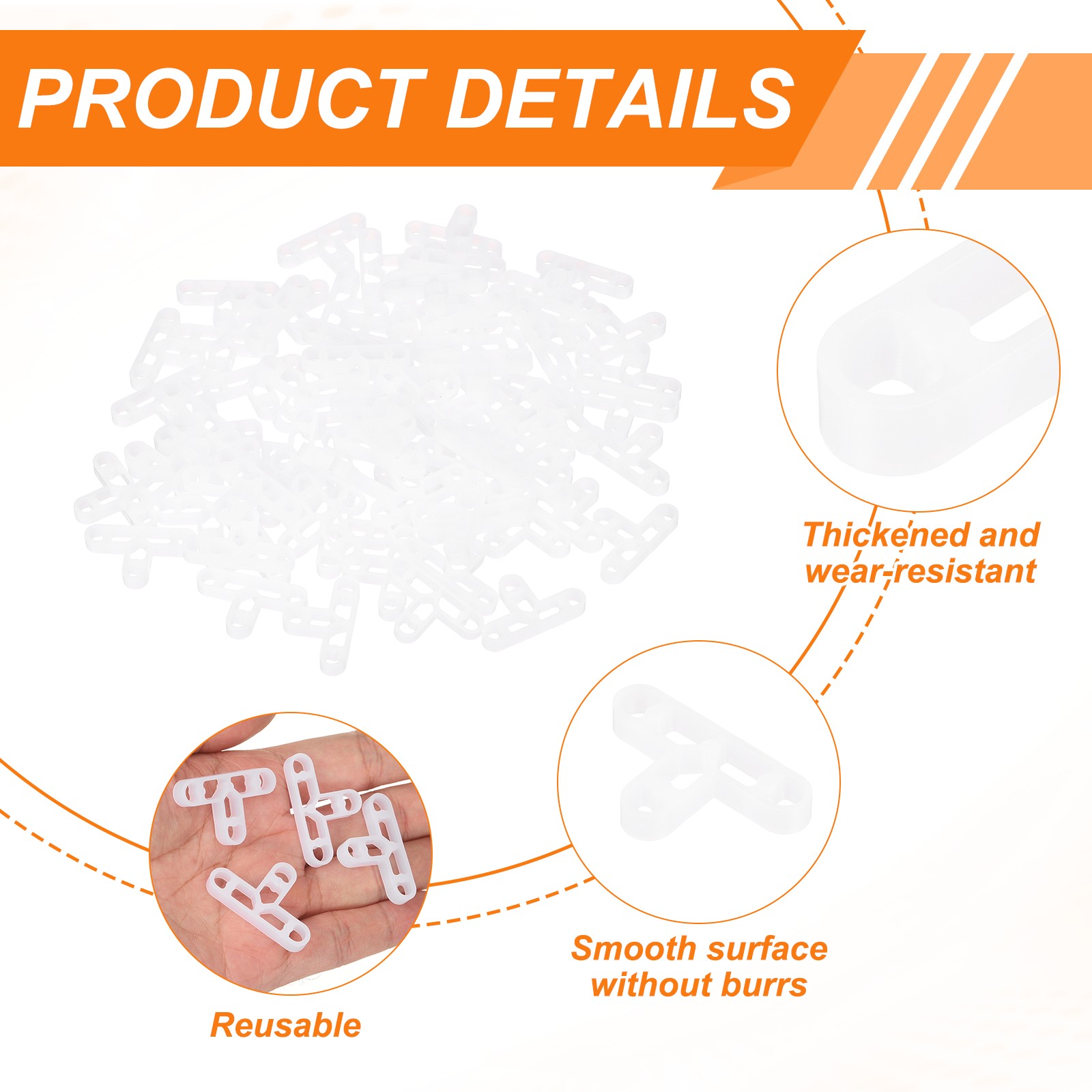 8mm / 5/16 Inch Tile Spacers，300 Pcs t Type Plastic Spacers, White