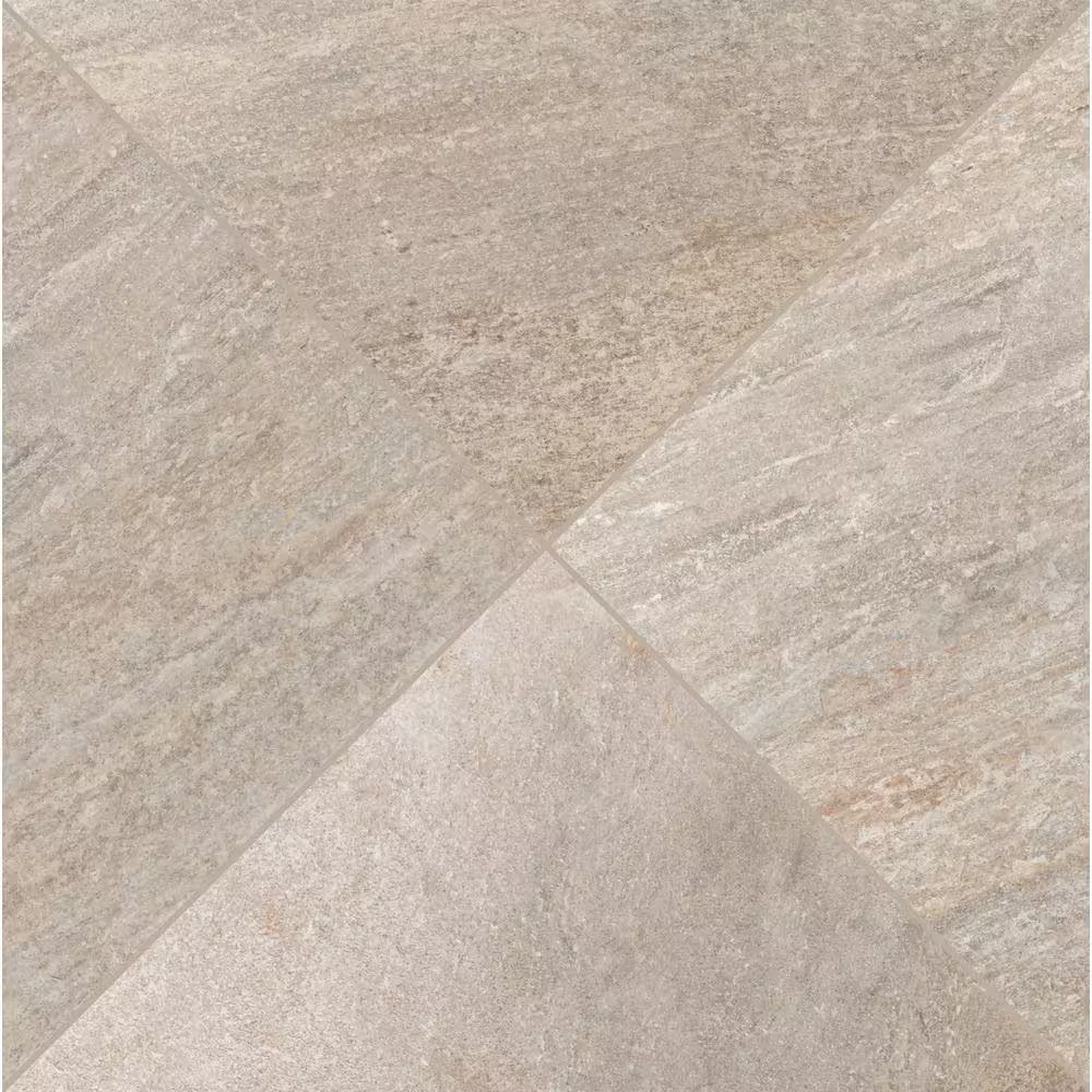 Quartz Beige 2 Cm. X 24 In. X 24 In. Matte Porcelain Stone Look Paver Tile (8 Sq