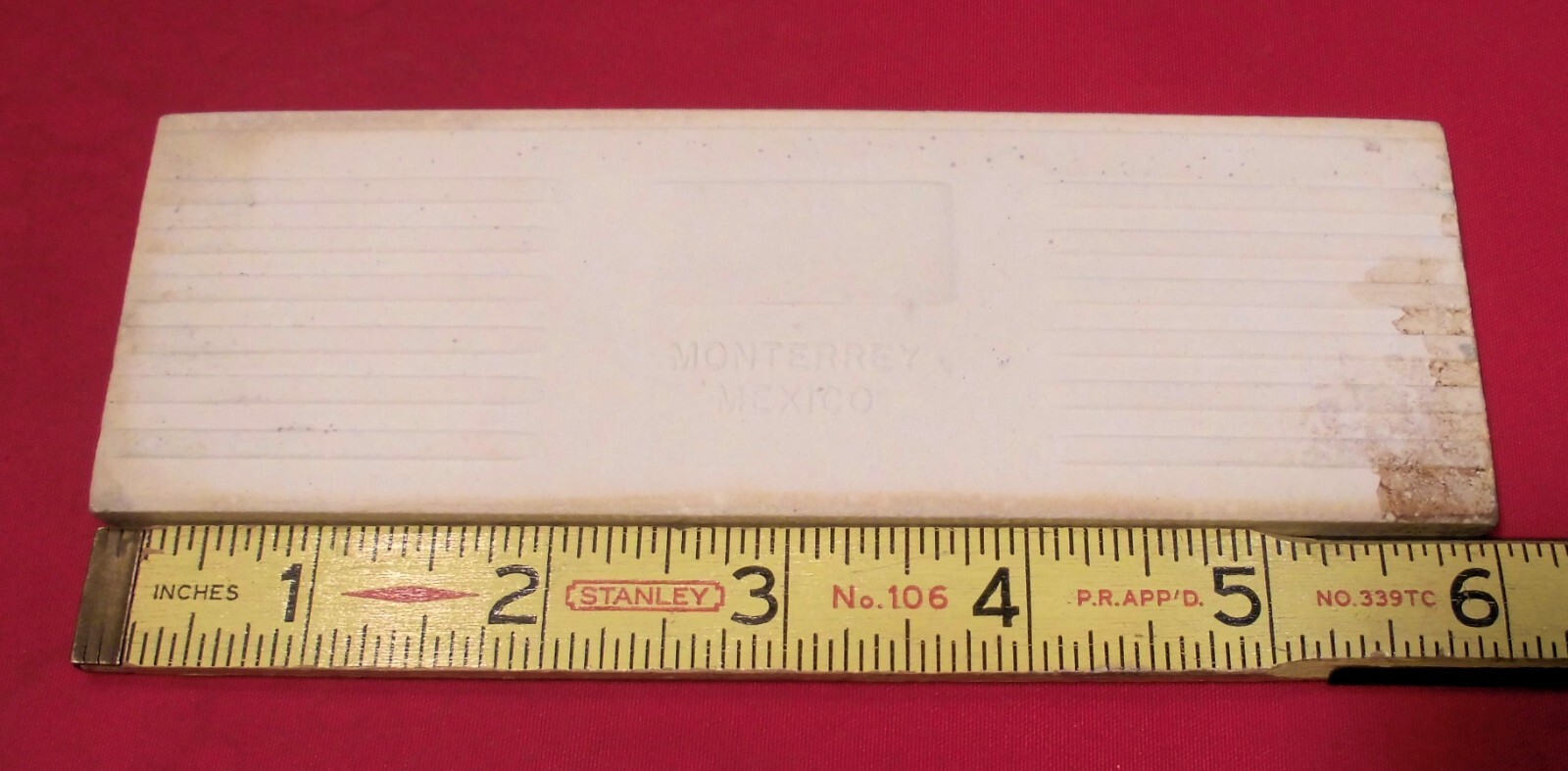 1 pc. Texas Yellow: Glossy Ceramic Bullnose Flat Trim Tile by Daltile in 1970’s