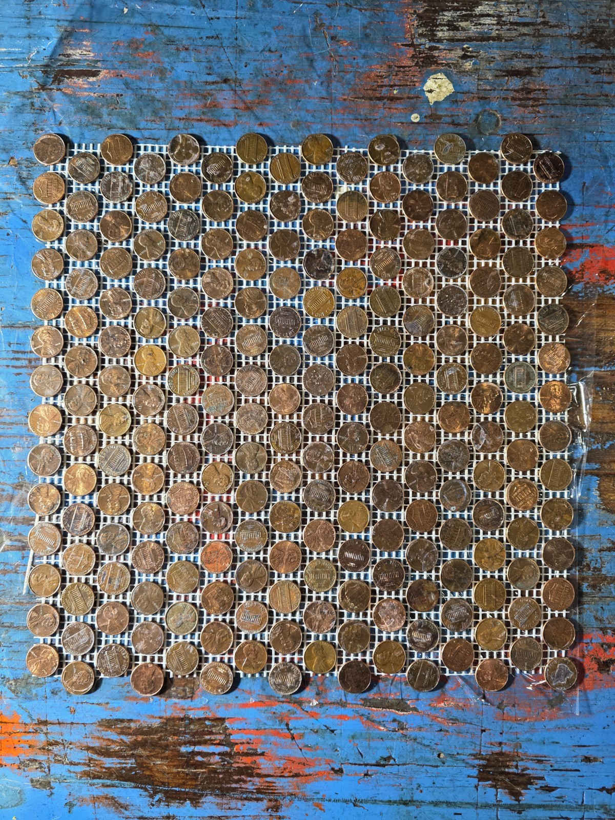 US Copper Circulated Penny LARGE Tile Sheets – Antiqued – for Floor or Wall Art