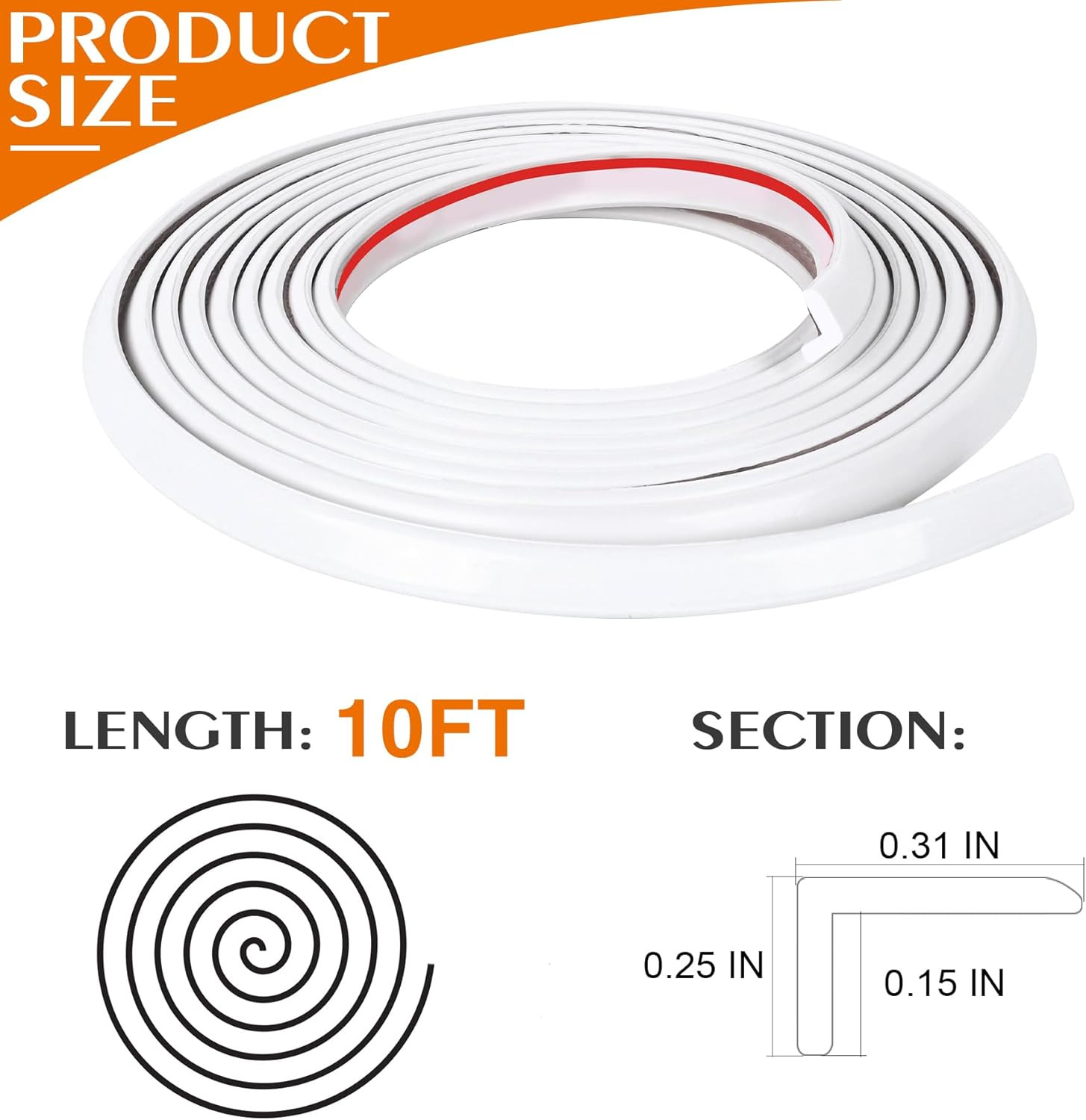 Peel and Stick Tile Edge Trim 10Ft L-Shape Outside Corner Molding Vinyl Exterior