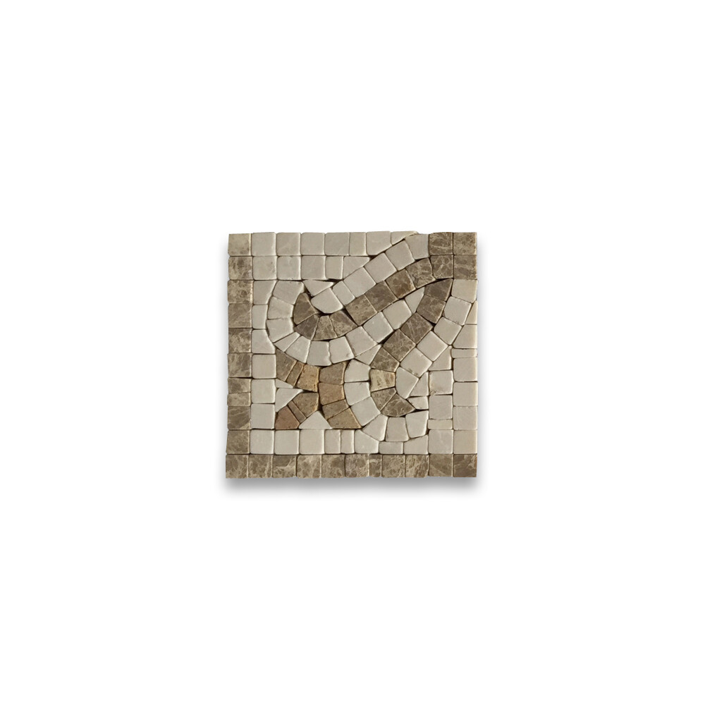 B0029CT Marble Mosaic Border Decorative Accent Tile Palm Emperador 4×4 Tumbled