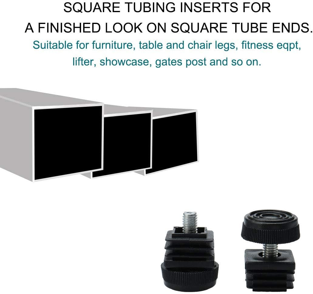 Leveling Feet 25 X 25Mm Square Insert Furniture Adjustable Leveler 4 Sets