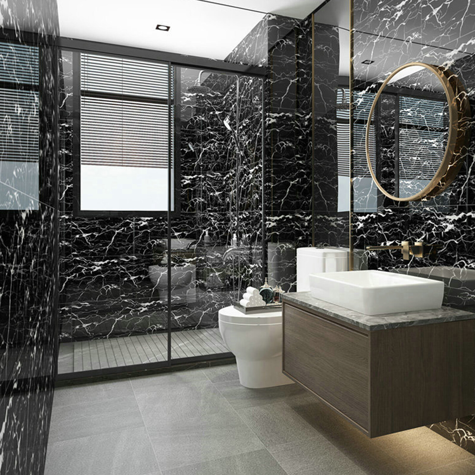 20Pcs Peel and Stick Marble Floor Wall Panels 23.6″x11.8″ PVC Tiles Sticker US