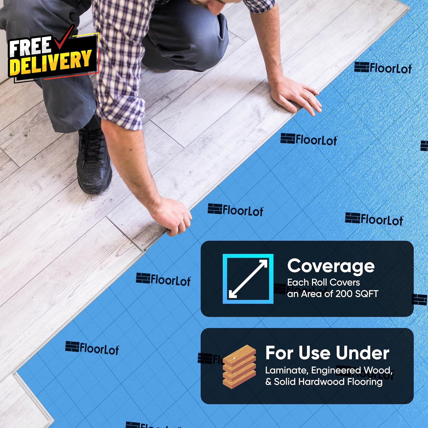 Bluestep Underlayment with Moisture Barrier for Laminate and Wood Floors