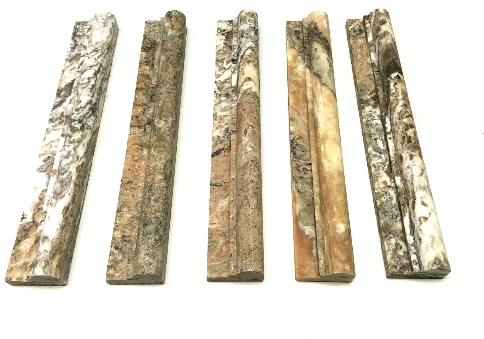 2X12 Antique Onyx Travertine Ogee Chair Rail Profile Molding Wall Trim Piece