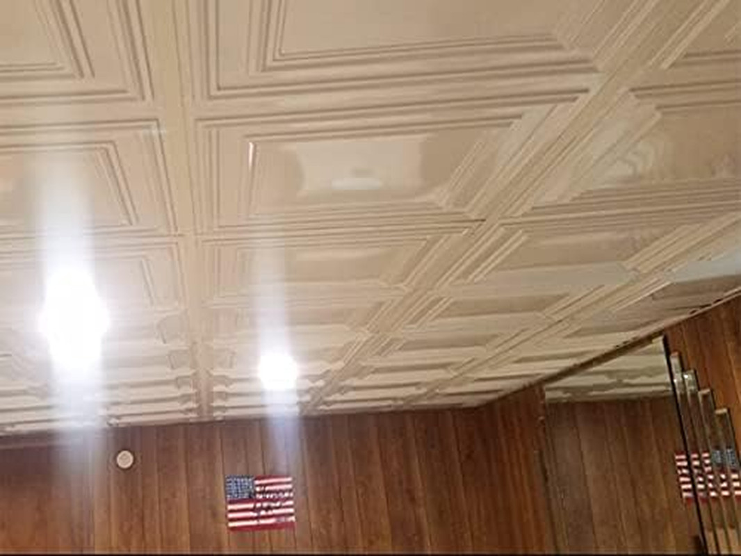 White PVC Lay-In Ceiling Tiles 2×2 Ft, 50 Pack for Quick Installation