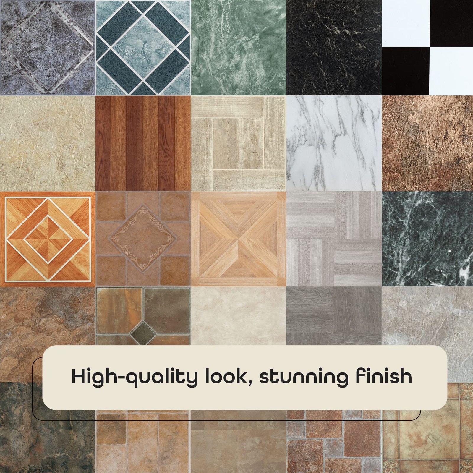 Majestic Self Adhesive 18-Inch Square Vinyl Floor Tiles 10 Tiles – 18 X 18