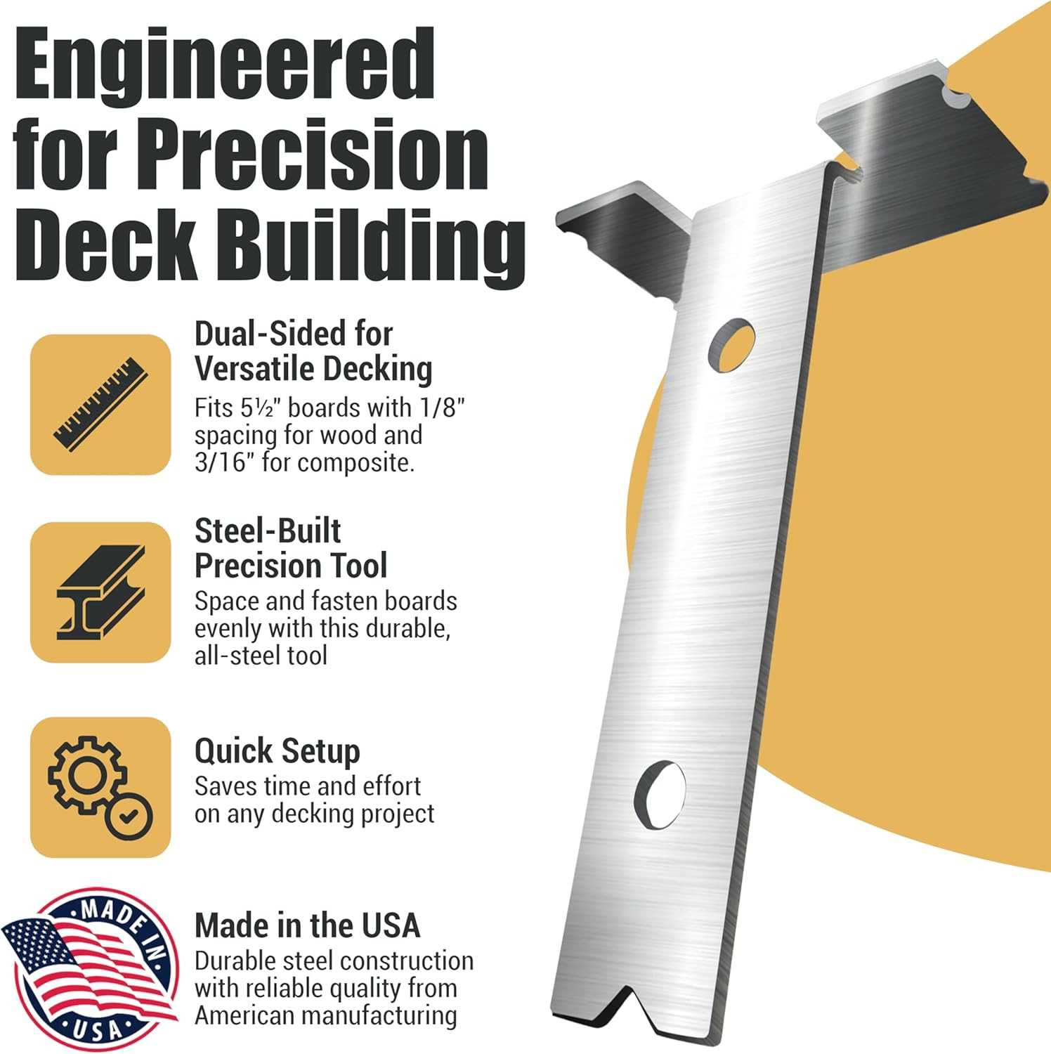 Steel Deck Spacing and Fastening Tool 3 Pack for Use with 5-1/2 Inch Deck Boa…