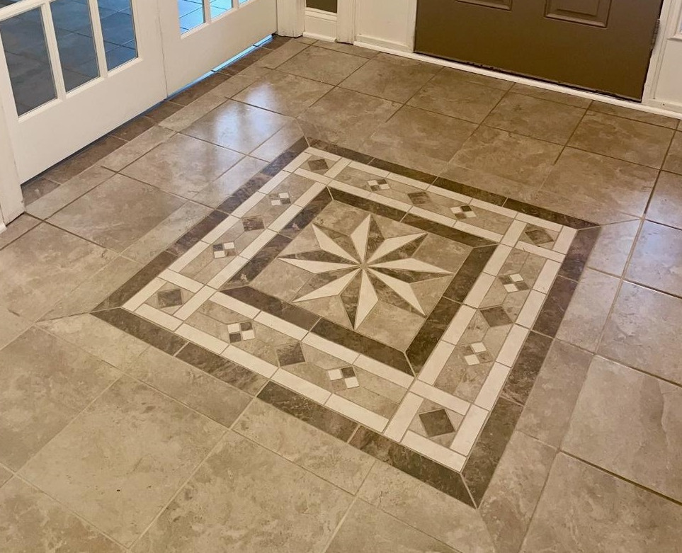 Custom made tile medallion & listello accents. Information Listing. Ebay store.