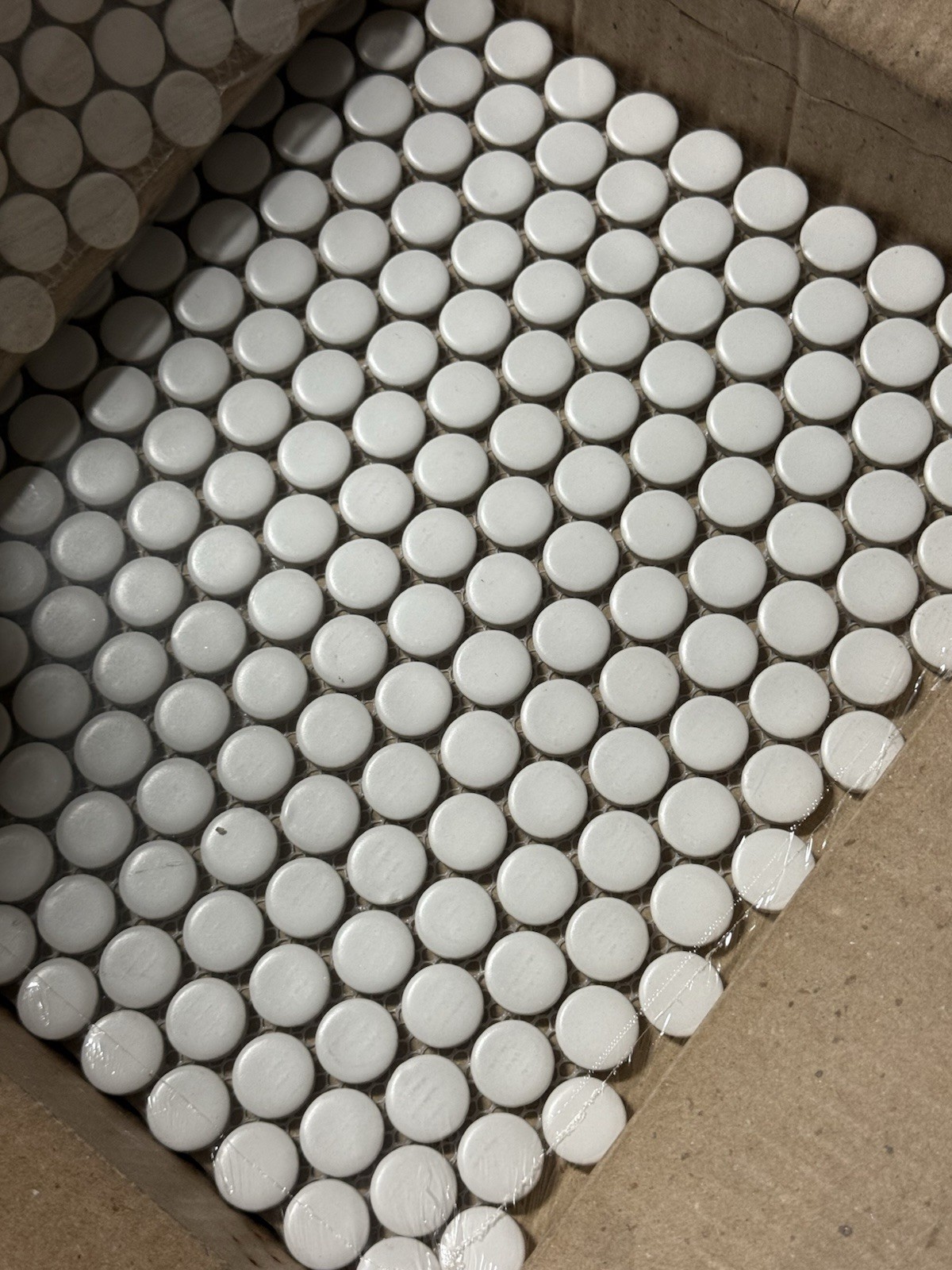 19mm Penny Round Mosaic Tile Sheets White 10 Pack 11.49 x 12.32 in