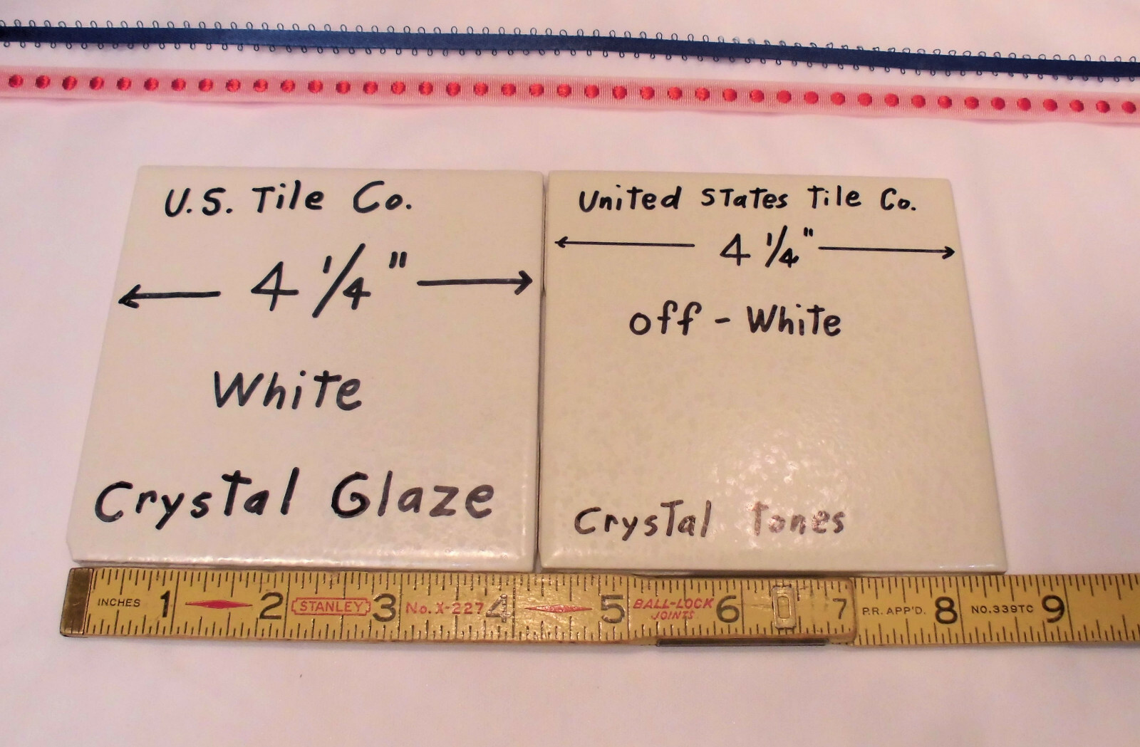 1 pc. *White* Ceramic Tile 4-1/4″ Crystal Glazed, Made in USA, New Old Stock
