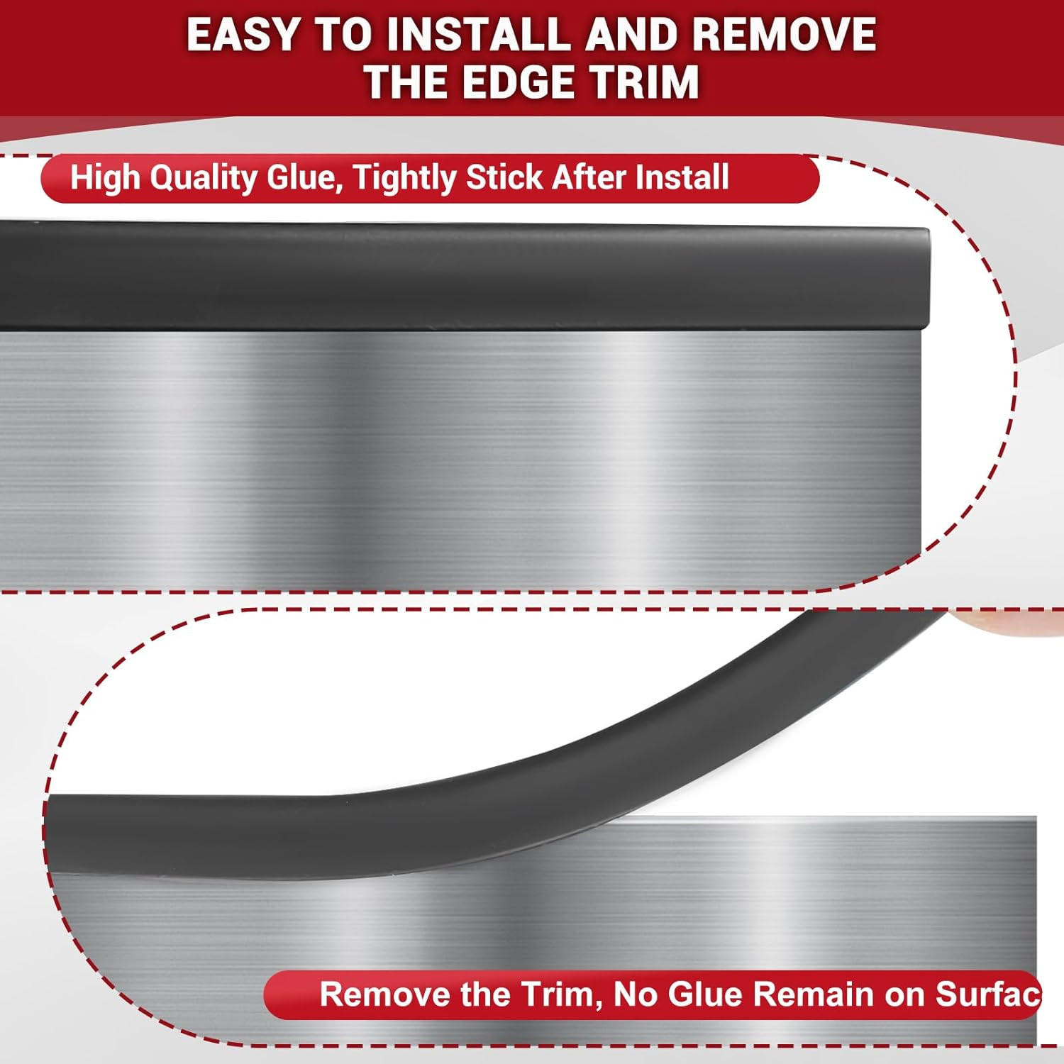 Rubber Edge Trim, 1/4″ Self Adhesive Flexible U Channel Edge Protecter for Sh…