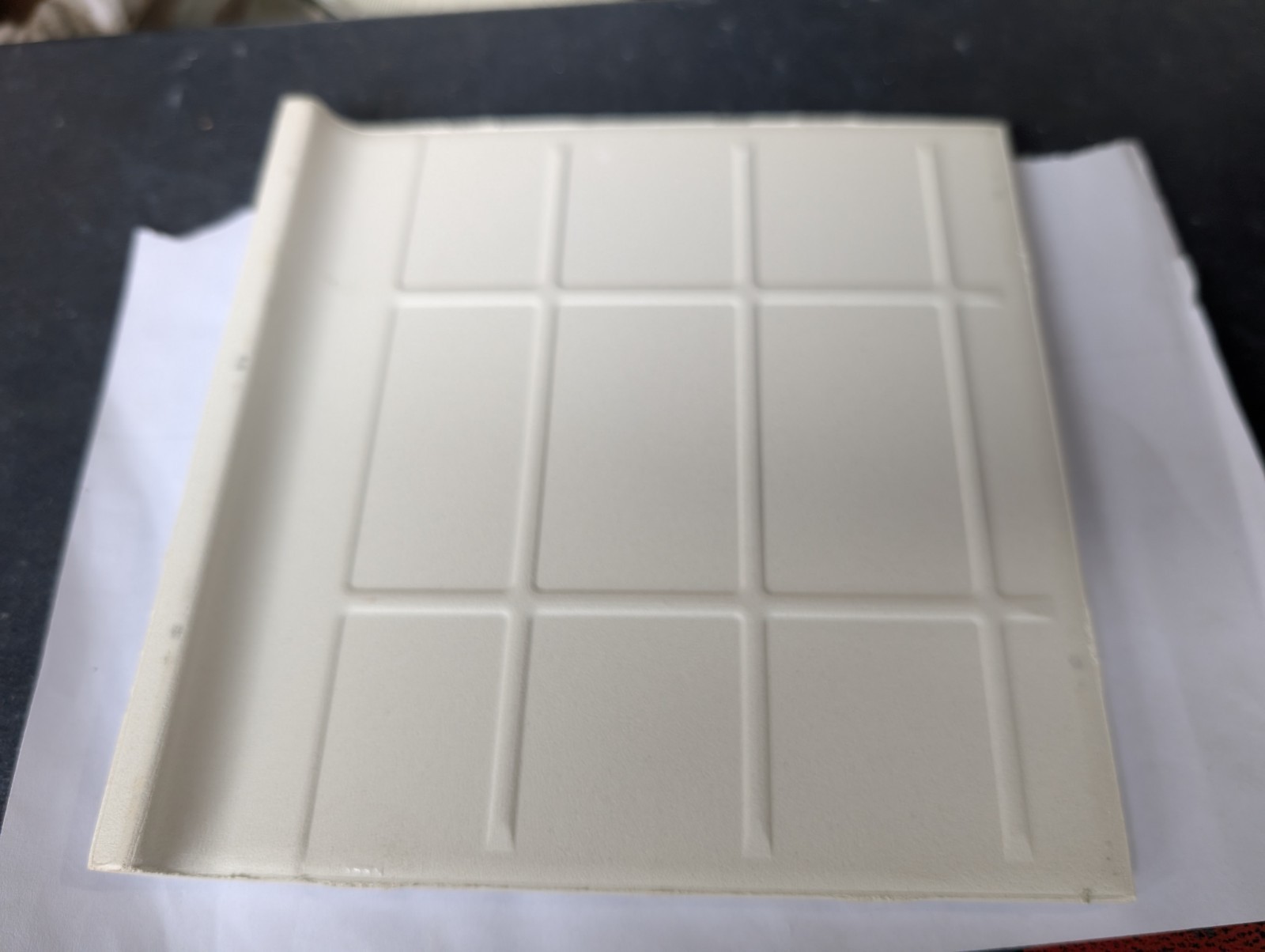 1 pc NEW American Olean #25 Ice White A3602 Ceramic Tile MUD BULLNOSE 6″X6″