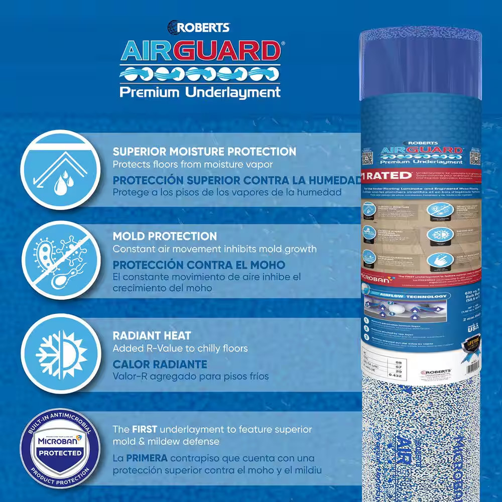Airguard Premium Underlayment 300 Sq. Ft. 40 In. X 90 Ft. X 2 Mm with Microban f