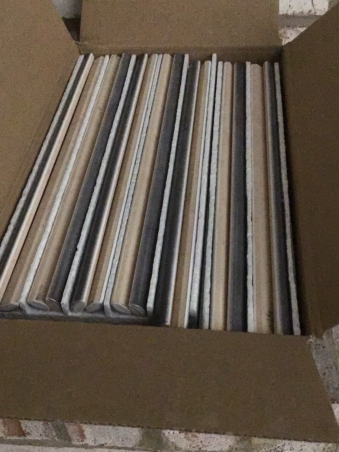 42pc-Renzo Storm Quarter Round Molding, 0.6in X 12in Glossy Ceramic Wall Tile