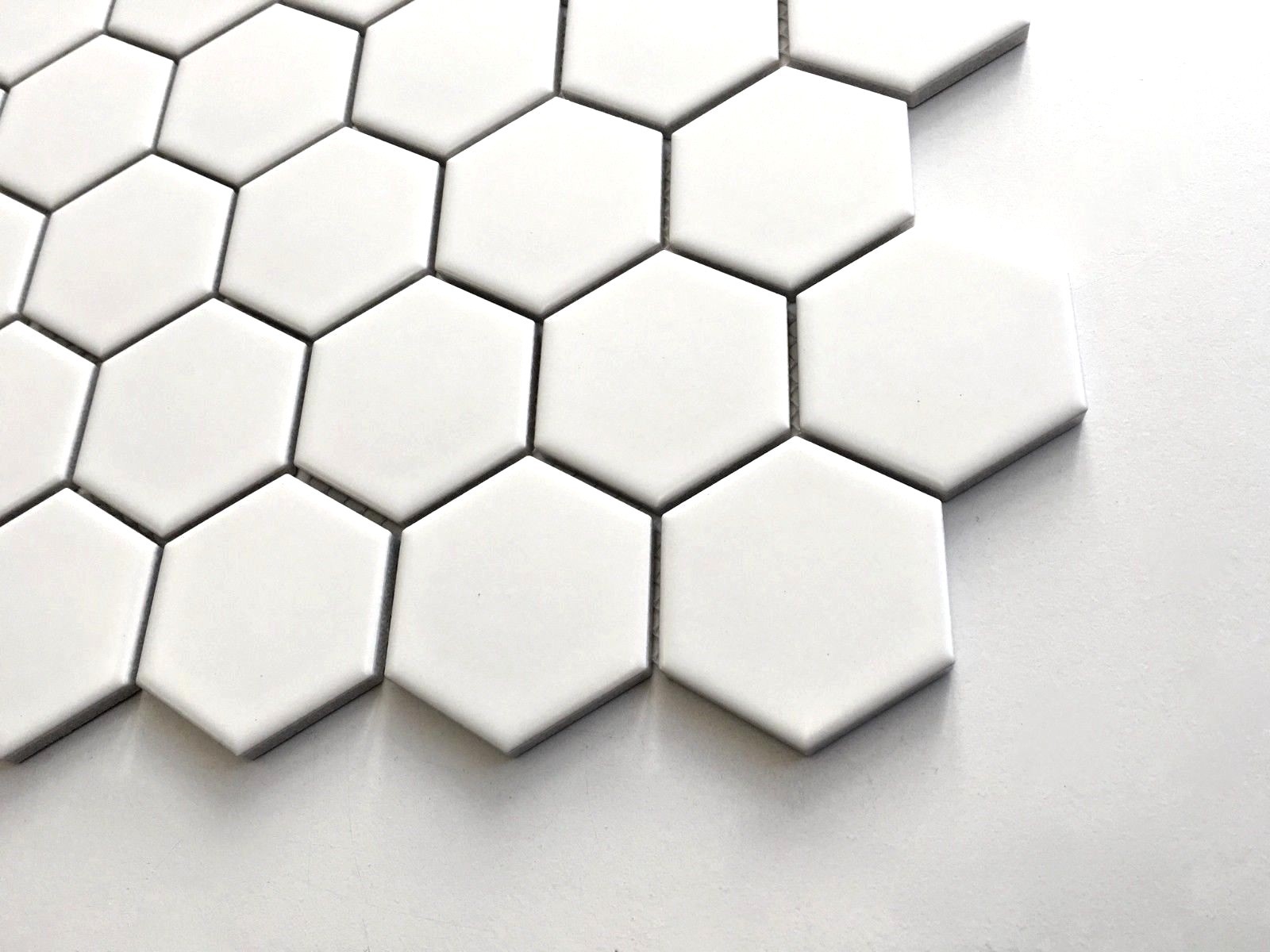 White 2″ Hexagon Glazed Matte Porcelain Mosaic Floor Wall Backsplash Kitchen