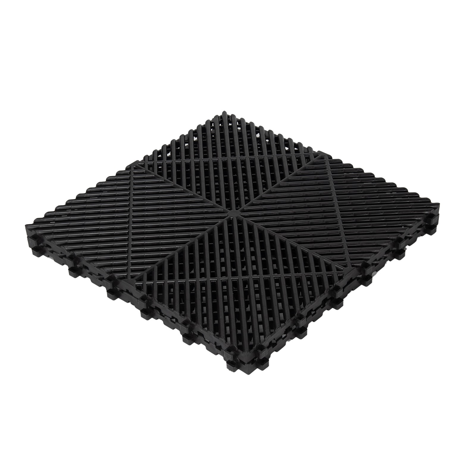 15.75 x 15.75” Interlocking Garage Floor Tiles Vented Water Drainage 50Pcs
