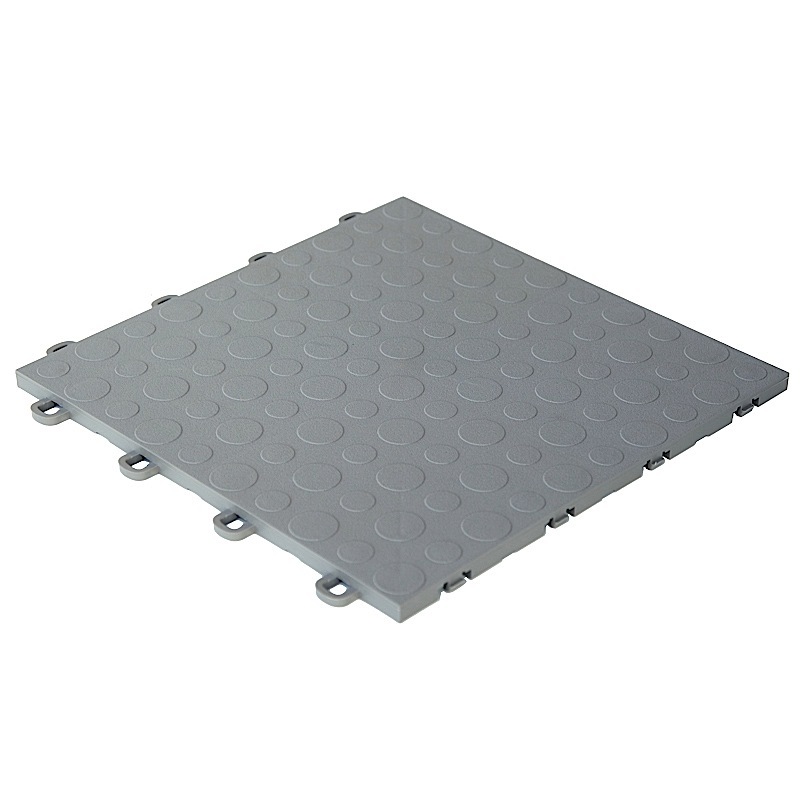 DO IT YOURSELF BASEMENT FLOOR TILE COIN GRAY