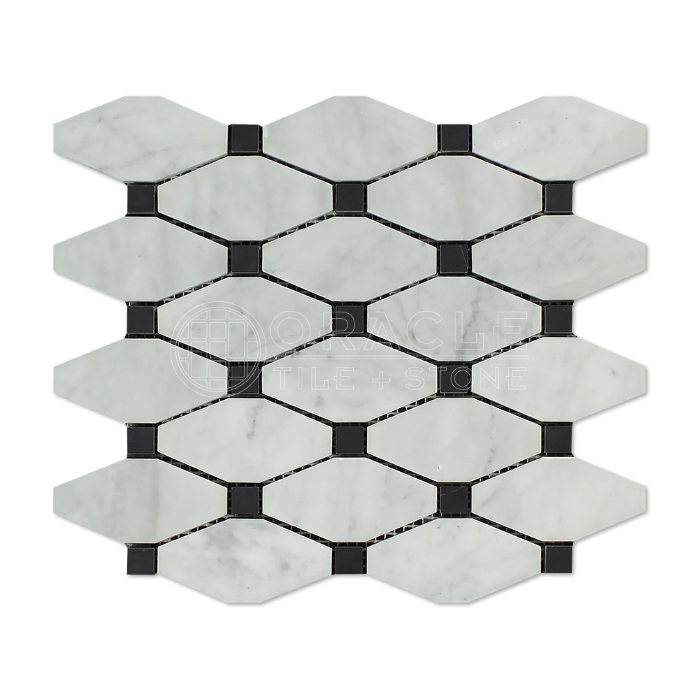 Carrara White Italian (Bianco Carrara) Marble Octave Mosaic Tile