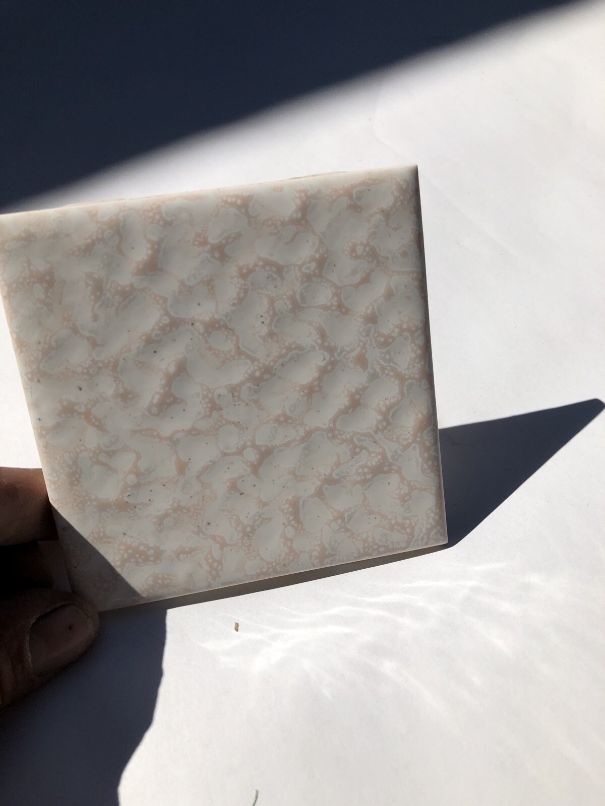 Pink Rose Ceramic Gloss Wall Tile Speckled Dots 4.25”Vintage Mid Century Mod 4×4