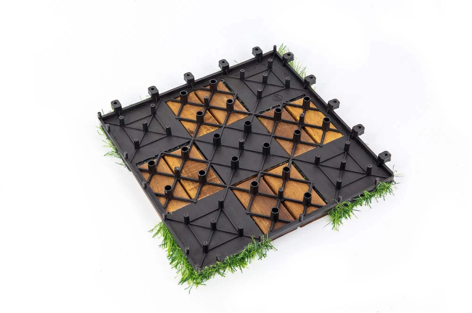 10PCS Acacia Wood Deck Tile Interlocking Flooring Waterproof Tiles Outdoor Patio