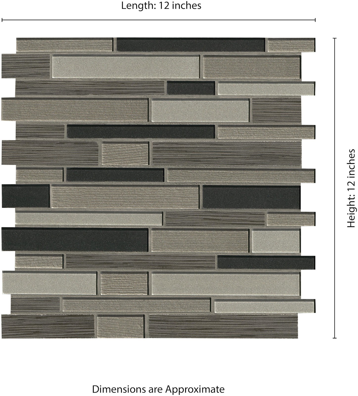 Ackland AKM-PG-VI12X12IL-CA Vixo – 12″ x 12″ Solid Floor and Wall – Grey