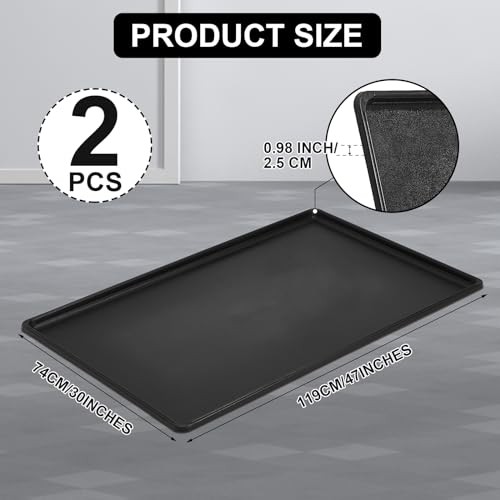 Set of 2 Auto Drip Trays 47×30 Inch Plastic Oil Trays for Under Cars