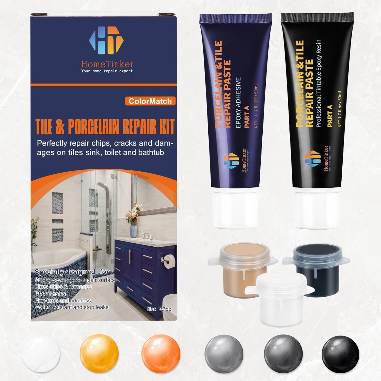 Tile Repair Kit & Granite Quartz Countertop Chip Repair Kit Color Match Marble
