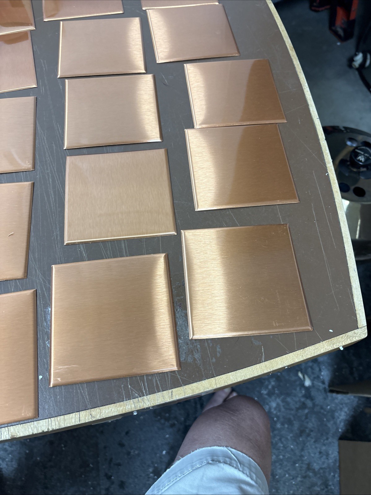 24 COPPER Square Tile 4 1/4” Square Vintage Smooth Brushed Kitchen Bathroom