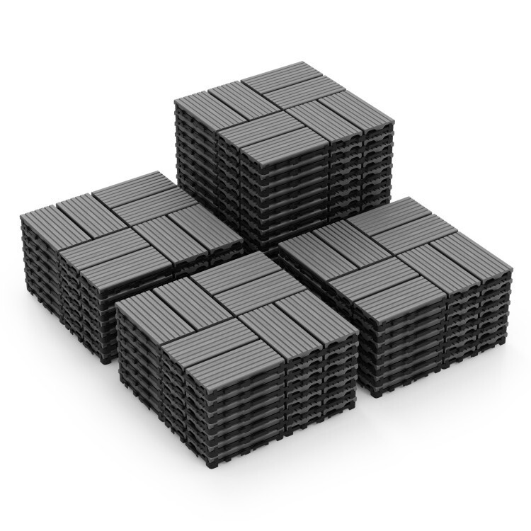 18PCS Interlocking Waterproof Patio Outdoor Garden Flooring Decking Tiles 12×12″