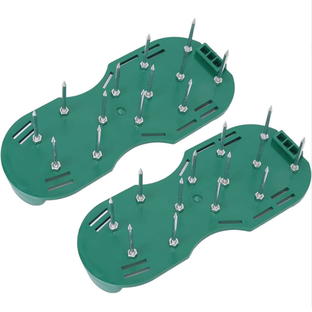 1 Pair Lawn Aerator Shoes Ground Spiked Garden Lawn Aerator Shoes Buckles Tools