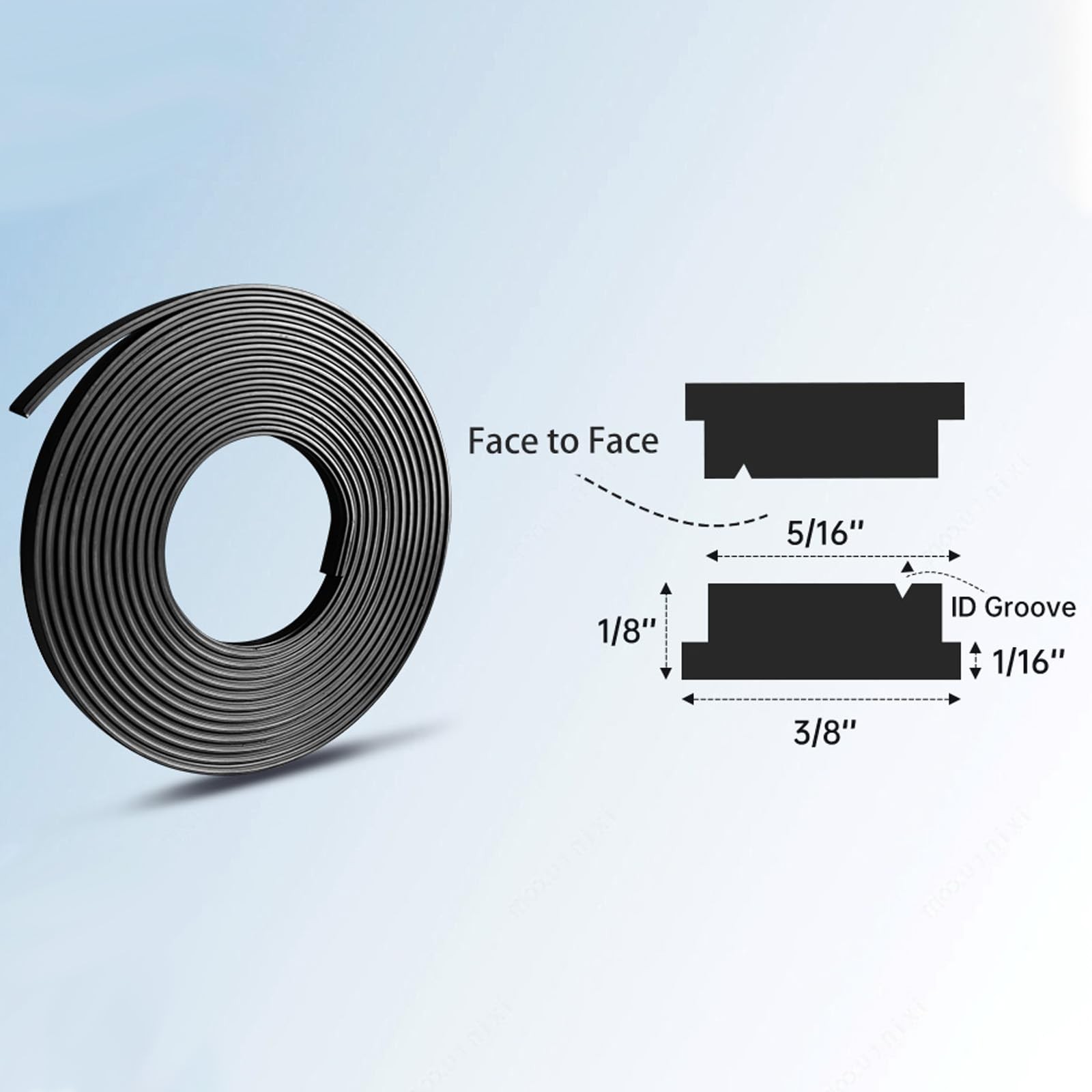 Magnetic Strips for Shower Door 3/8″ Width X 1/8″ Thickness,Framed Black