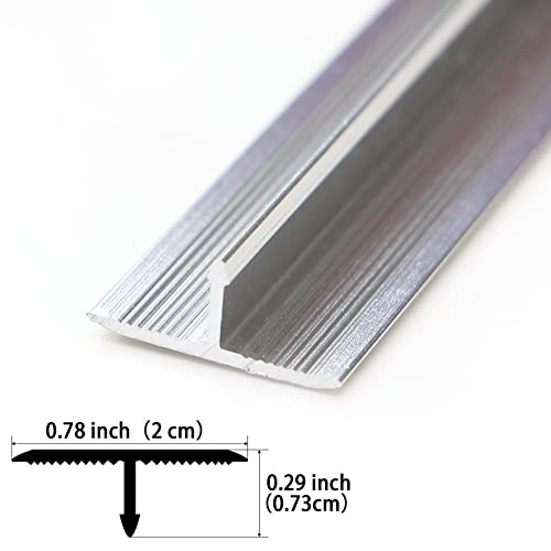 Pcs Aluminum T Molding Trim & Floor Transition 2.9ft x 0.8in 3 Matte Silver